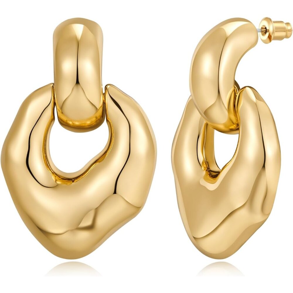 Gold Silver Hoop Dangle Earrings For Women Statement Retro Earrings Multiple Sty